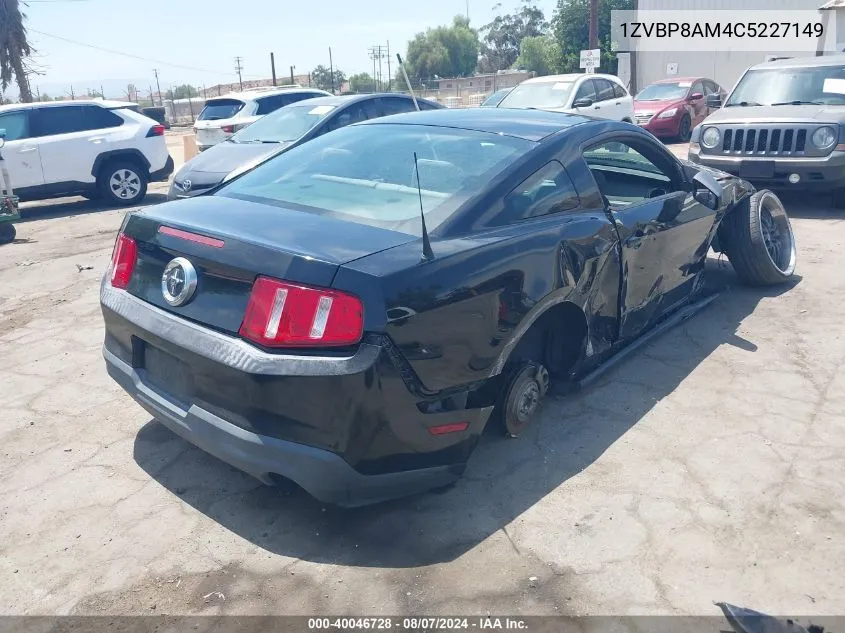 2012 Ford Mustang V6 VIN: 1ZVBP8AM4C5227149 Lot: 40046728