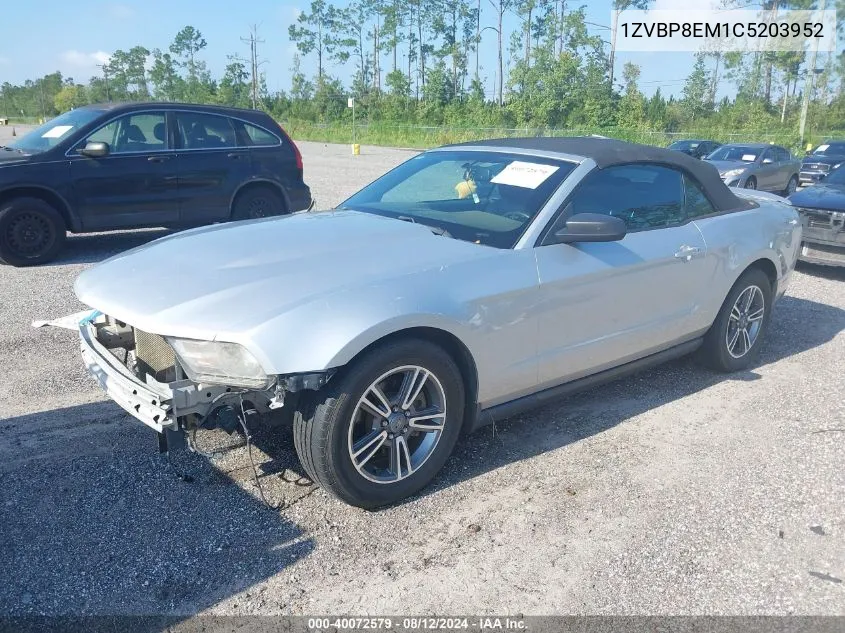 2012 Ford Mustang V6 Premium VIN: 1ZVBP8EM1C5203952 Lot: 40072579