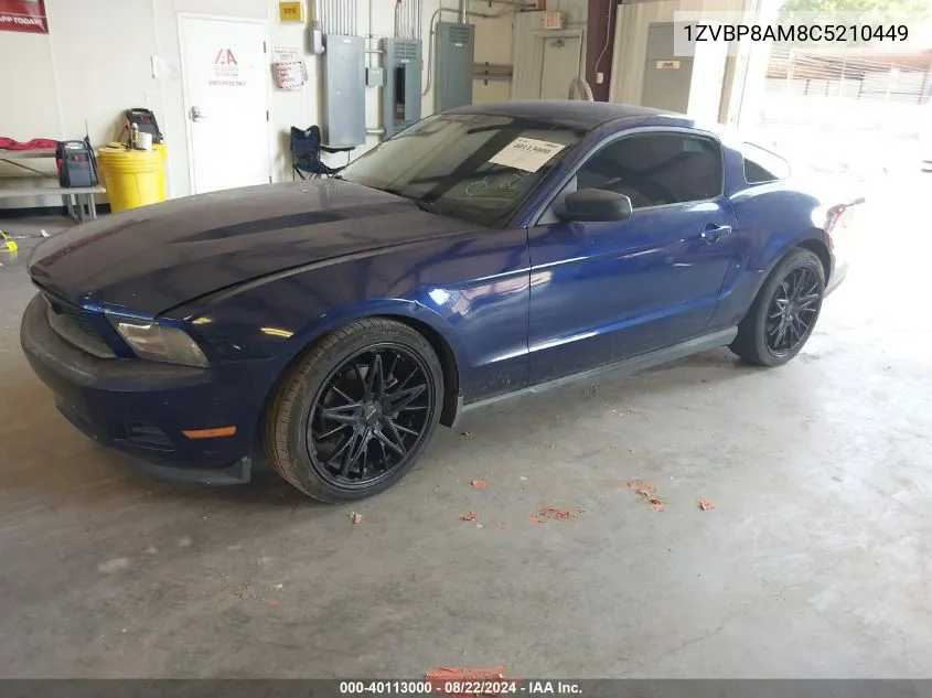 2012 Ford Mustang V6 VIN: 1ZVBP8AM8C5210449 Lot: 40113000