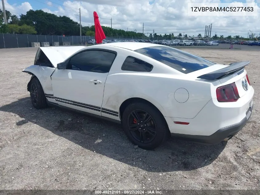 2012 Ford Mustang V6 VIN: 1ZVBP8AM4C5277453 Lot: 40212101