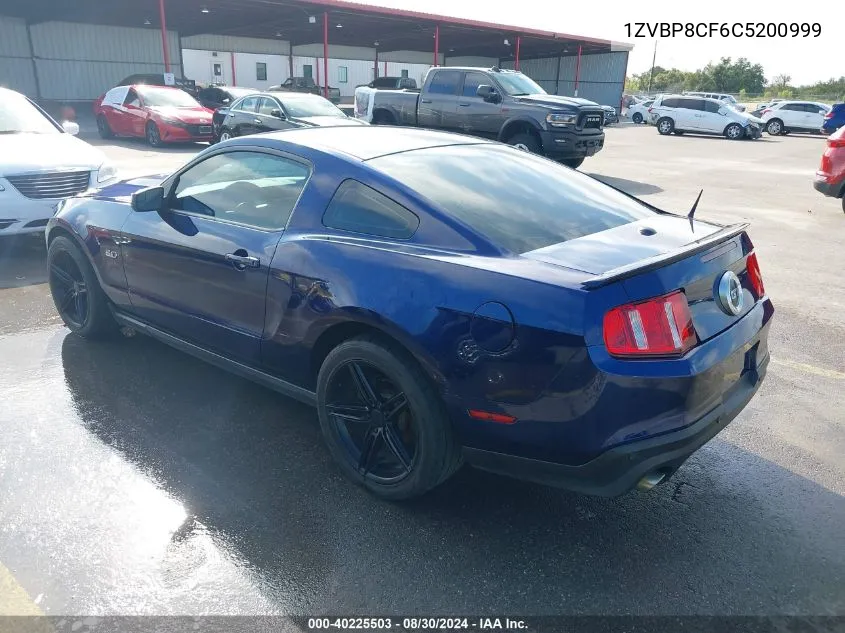 2012 Ford Mustang Gt Premium VIN: 1ZVBP8CF6C5200999 Lot: 40225503