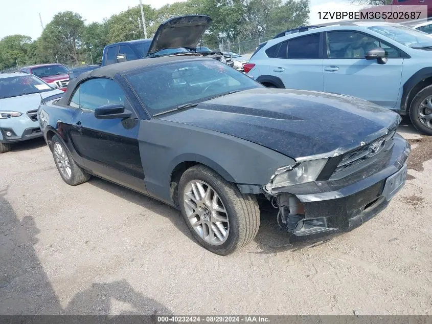 2012 Ford Mustang V6 Premium VIN: 1ZVBP8EM3C5202687 Lot: 40232424