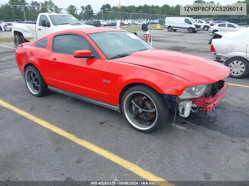 2012 Ford Mustang Gt Premium VIN: 1ZVBP8CFXC5206014 Lot: 40263320