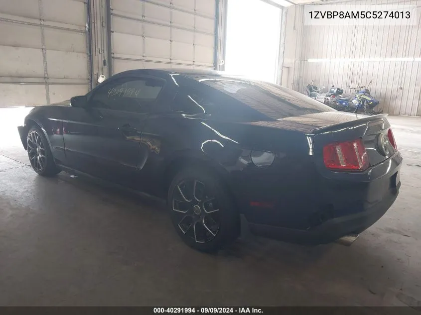 2012 Ford Mustang V6 VIN: 1ZVBP8AM5C5274013 Lot: 40291994