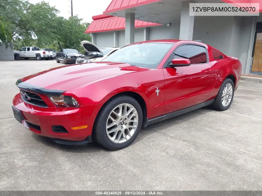 2012 Ford Mustang V6 Premium VIN: 1ZVBP8AM0C5242070 Lot: 40340829