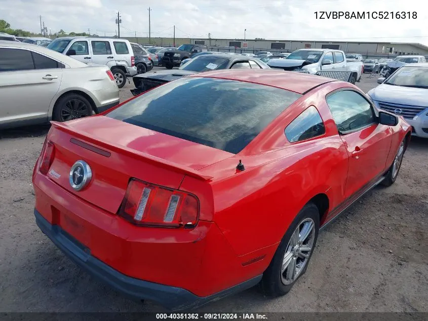 1ZVBP8AM1C5216318 2012 Ford Mustang V6