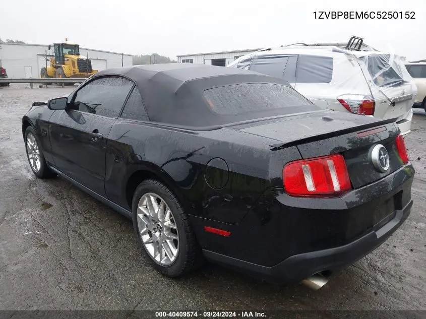 2012 Ford Mustang V6 Premium VIN: 1ZVBP8EM6C5250152 Lot: 40409574