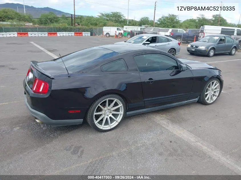 2012 Ford Mustang V6 VIN: 1ZVBP8AM4C5210335 Lot: 40417003