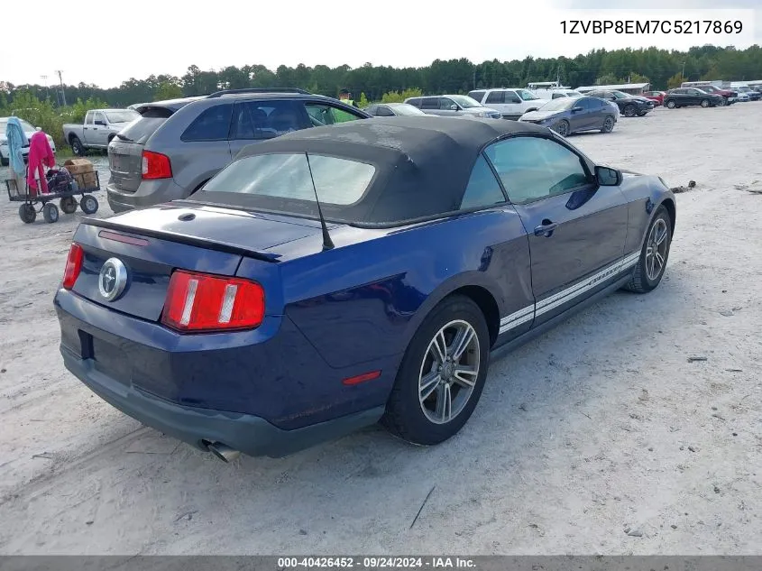 2012 Ford Mustang VIN: 1ZVBP8EM7C5217869 Lot: 40426452