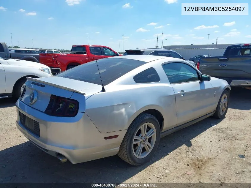 2012 Ford Mustang V6 VIN: 1ZVBP8AM3C5254097 Lot: 40430765