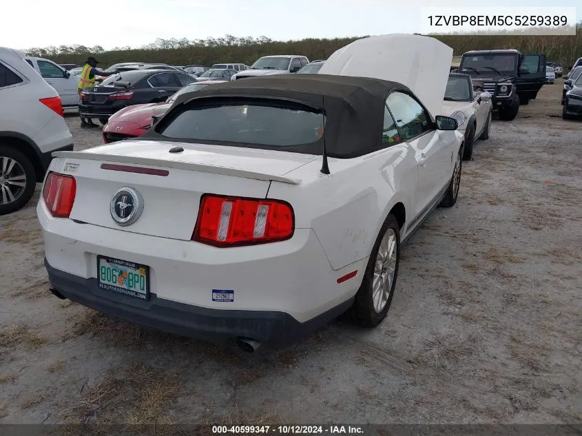 2012 Ford Mustang V6 Premium VIN: 1ZVBP8EM5C5259389 Lot: 40599347