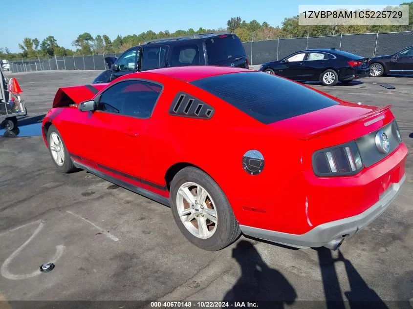 2012 Ford Mustang V6 VIN: 1ZVBP8AM1C5225729 Lot: 40670148