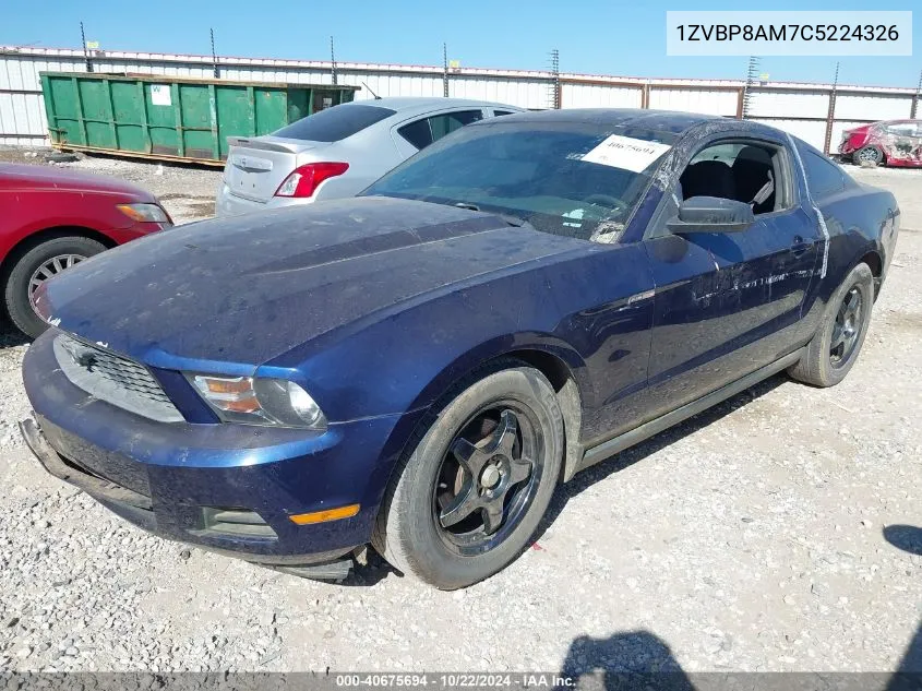 2012 Ford Mustang V6 VIN: 1ZVBP8AM7C5224326 Lot: 40675694