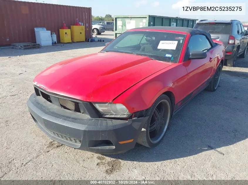 2012 Ford Mustang V6 VIN: 1ZVBP8EM2C5235275 Lot: 40702932