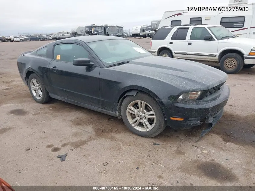 2012 Ford Mustang V6 VIN: 1ZVBP8AM6C5275980 Lot: 40730165