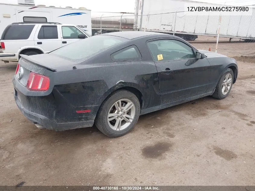 2012 Ford Mustang V6 VIN: 1ZVBP8AM6C5275980 Lot: 40730165