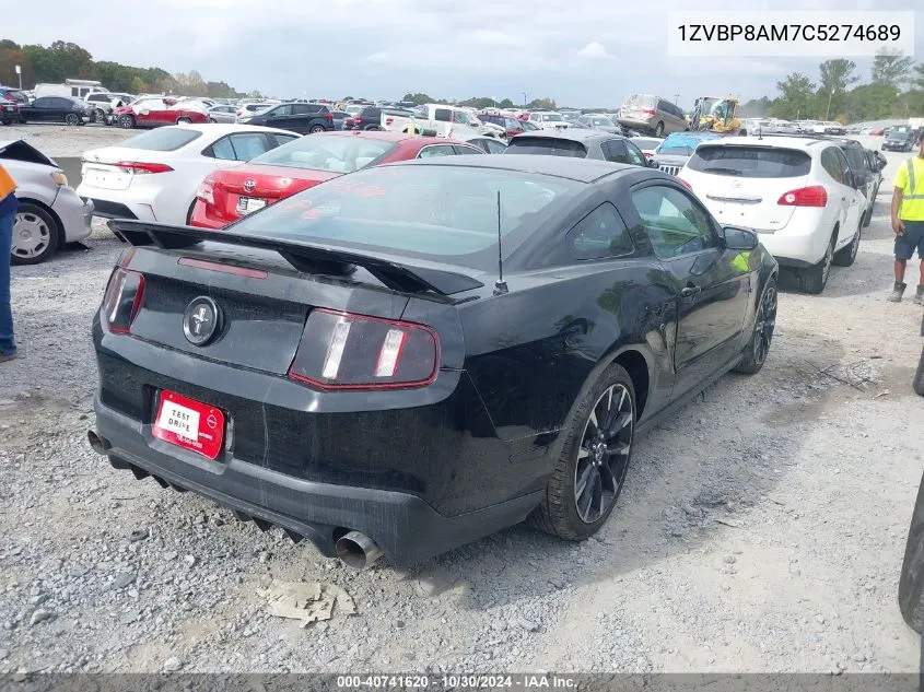 2012 Ford Mustang V6 VIN: 1ZVBP8AM7C5274689 Lot: 40741620