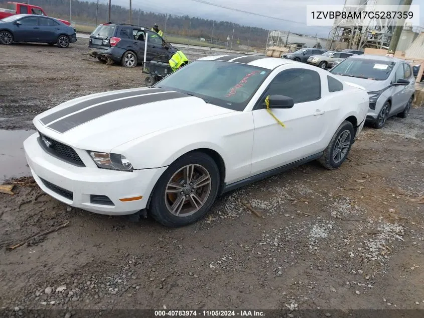 2012 Ford Mustang V6 Premium VIN: 1ZVBP8AM7C5287359 Lot: 40783974