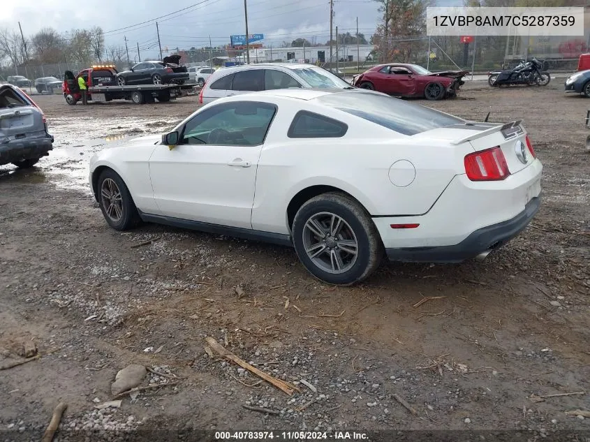 2012 Ford Mustang V6 Premium VIN: 1ZVBP8AM7C5287359 Lot: 40783974