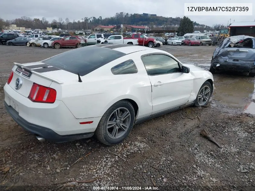 2012 Ford Mustang V6 Premium VIN: 1ZVBP8AM7C5287359 Lot: 40783974