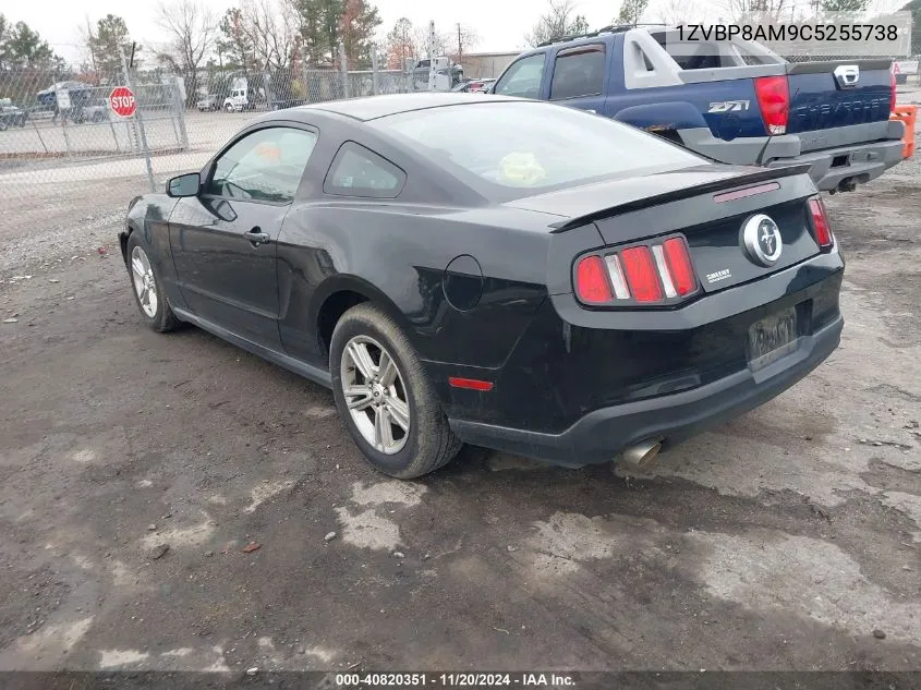 2012 Ford Mustang V6 VIN: 1ZVBP8AM9C5255738 Lot: 40820351