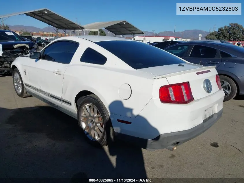 2012 Ford Mustang V6 Premium VIN: 1ZVBP8AM0C5232803 Lot: 40825865