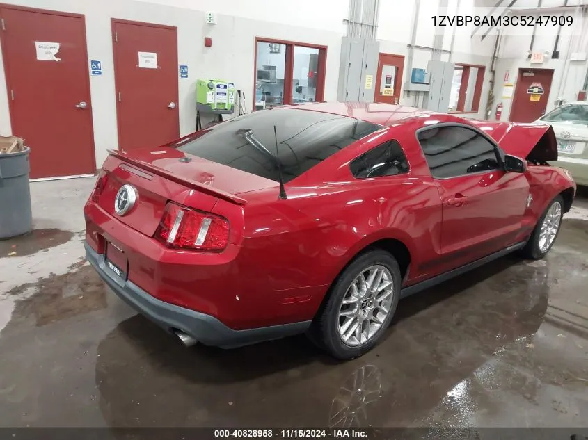 2012 Ford Mustang V6 Premium VIN: 1ZVBP8AM3C5247909 Lot: 40828958