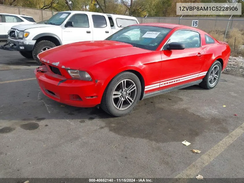 2012 Ford Mustang V6 Premium VIN: 1ZVBP8AM1C5228906 Lot: 40852140