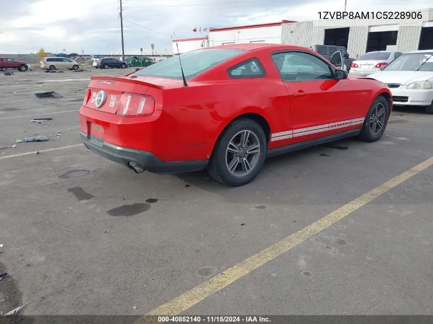 2012 Ford Mustang V6 Premium VIN: 1ZVBP8AM1C5228906 Lot: 40852140