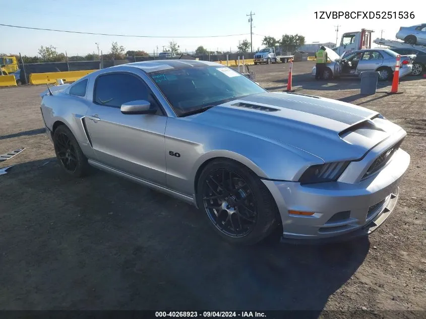 2013 Ford Mustang Gt VIN: 1ZVBP8CFXD5251536 Lot: 40268923