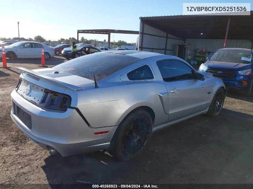 2013 Ford Mustang Gt VIN: 1ZVBP8CFXD5251536 Lot: 40268923