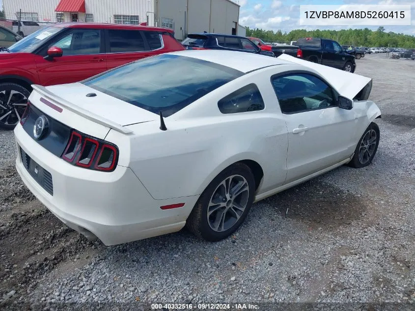 2013 Ford Mustang V6 Premium VIN: 1ZVBP8AM8D5260415 Lot: 40332516