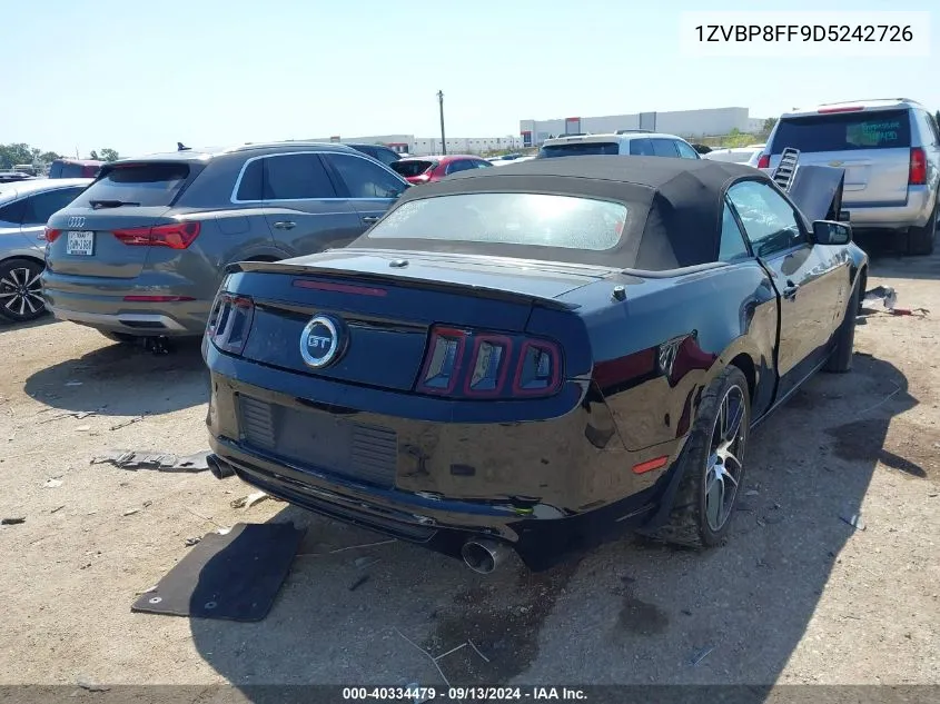 2013 Ford Mustang Gt VIN: 1ZVBP8FF9D5242726 Lot: 40334479