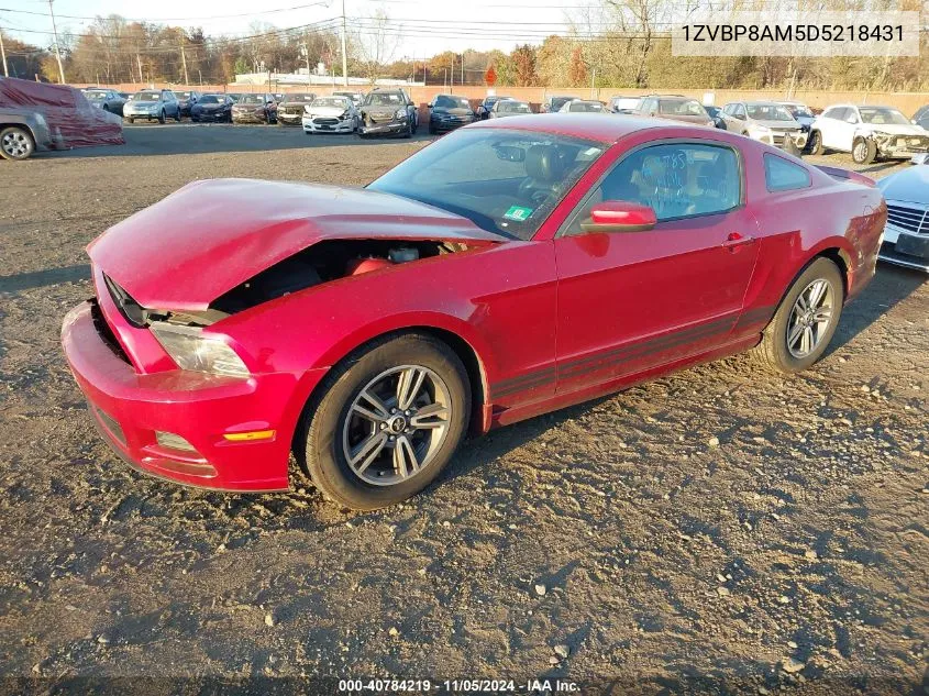 2013 Ford Mustang V6 Premium VIN: 1ZVBP8AM5D5218431 Lot: 40784219