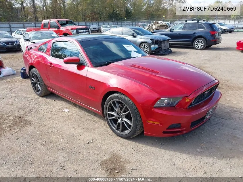 2013 Ford Mustang Gt Premium VIN: 1ZVBP8CF7D5240669 Lot: 40808736