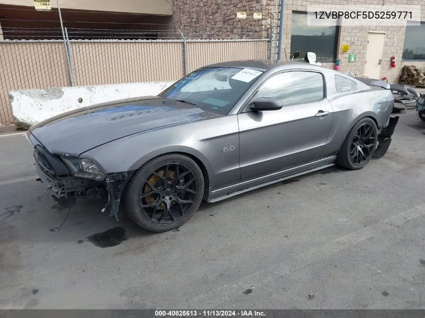 2013 Ford Mustang Gt VIN: 1ZVBP8CF5D5259771 Lot: 40825613