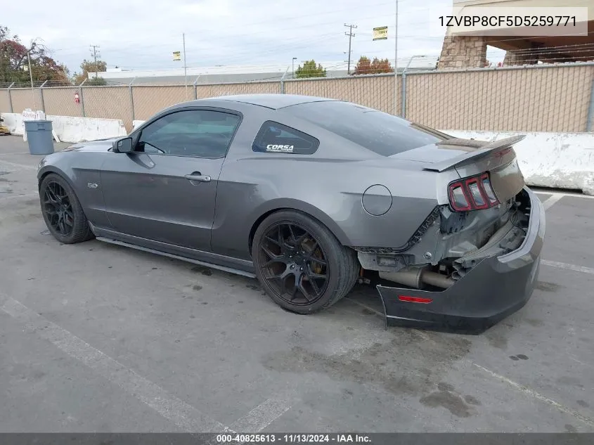 2013 Ford Mustang Gt VIN: 1ZVBP8CF5D5259771 Lot: 40825613