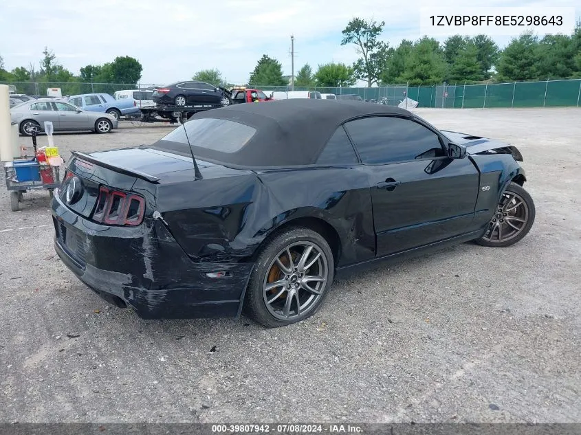 2014 Ford Mustang Gt VIN: 1ZVBP8FF8E5298643 Lot: 39807942