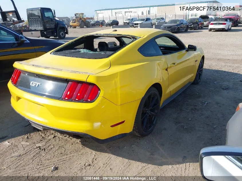 2015 Ford Mustang Gt Premium VIN: 1FA6P8CF7F5410364 Lot: 12081448