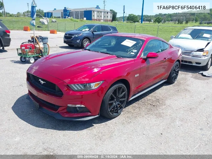 2015 Ford Mustang Gt Premium VIN: 1FA6P8CF6F5406418 Lot: 39899428