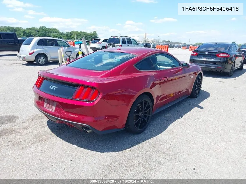 2015 Ford Mustang Gt Premium VIN: 1FA6P8CF6F5406418 Lot: 39899428