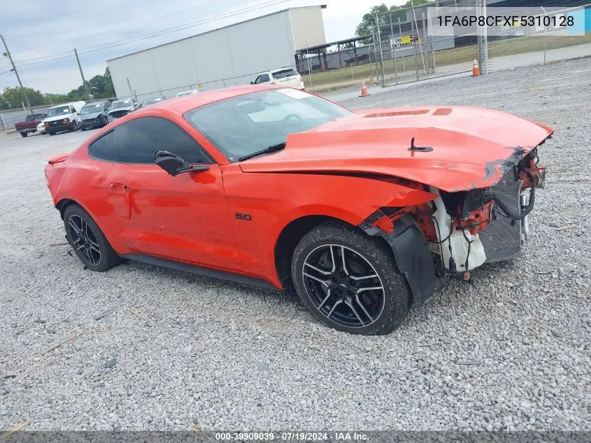 2015 Ford Mustang Gt VIN: 1FA6P8CFXF5310128 Lot: 39909039