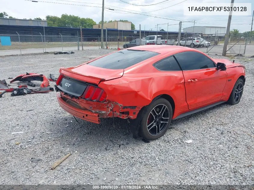 2015 Ford Mustang Gt VIN: 1FA6P8CFXF5310128 Lot: 39909039