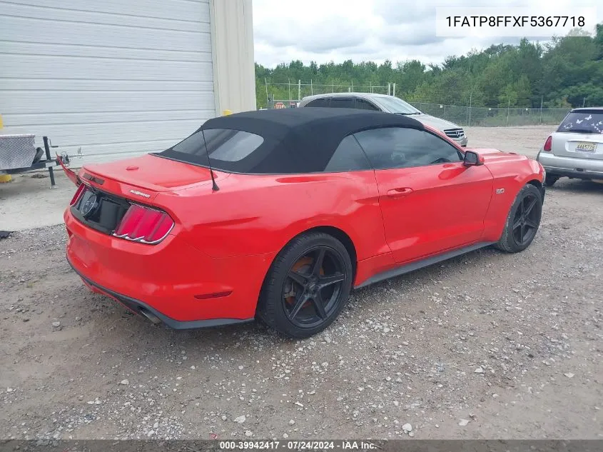 1FATP8FFXF5367718 2015 Ford Mustang Gt Premium