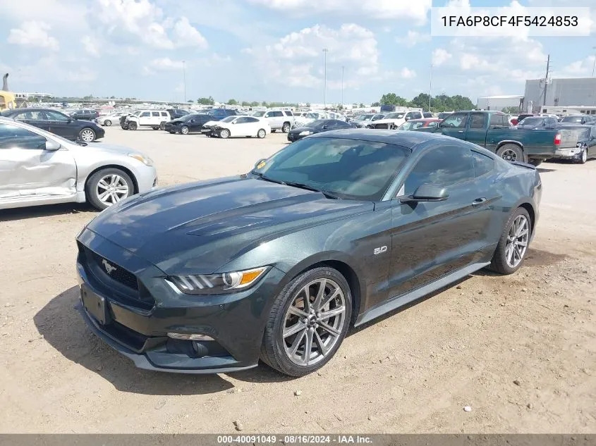 2015 Ford Mustang Gt Premium VIN: 1FA6P8CF4F5424853 Lot: 40091049