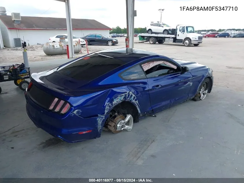 2015 Ford Mustang V6 VIN: 1FA6P8AM0F5347710 Lot: 40116977