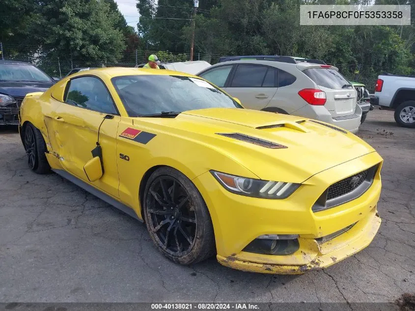 2015 Ford Mustang Gt VIN: 1FA6P8CF0F5353358 Lot: 40138021