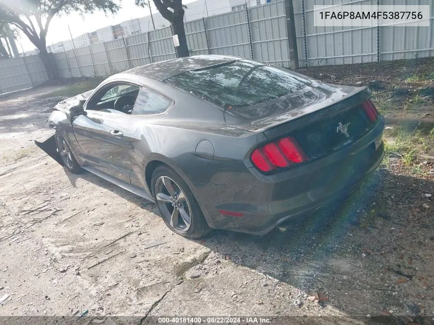 1FA6P8AM4F5387756 2015 Ford Mustang V6