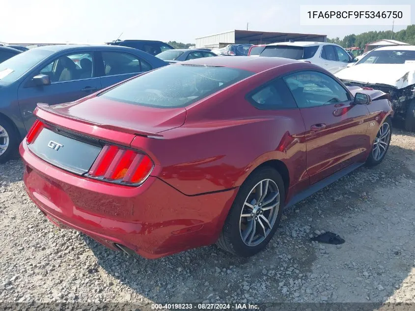 2015 Ford Mustang Gt VIN: 1FA6P8CF9F5346750 Lot: 40198233