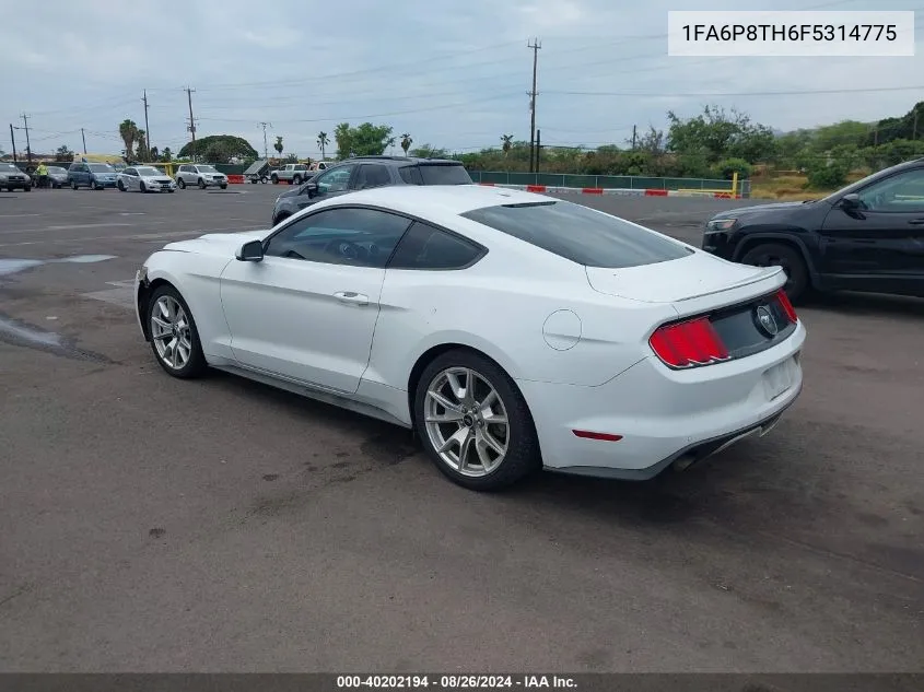 2015 Ford Mustang Ecoboost VIN: 1FA6P8TH6F5314775 Lot: 40202194